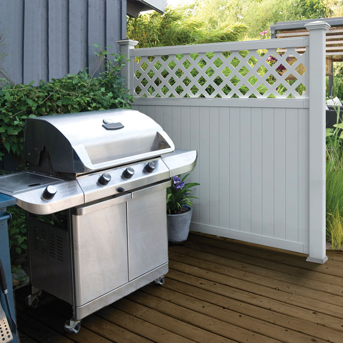 Outdoor Essentials 4 in. x 4 in. White Vinyl Fence Post Concrete Mount